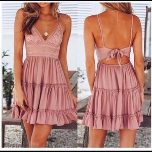 Pink sundress with tie back